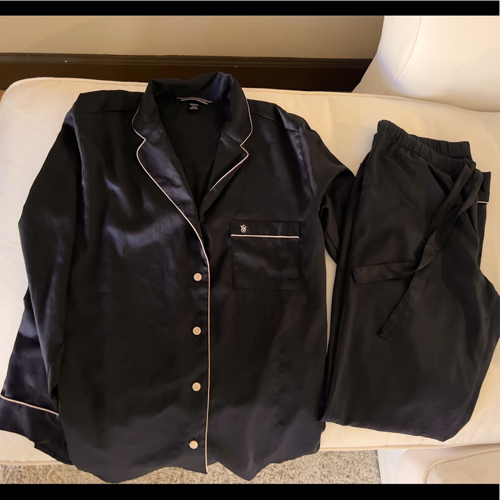 Victorias Secret VS black silk pajama set